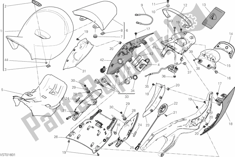 All parts for the Seat of the Ducati Diavel Xdiavel S Thailand 1260 2019